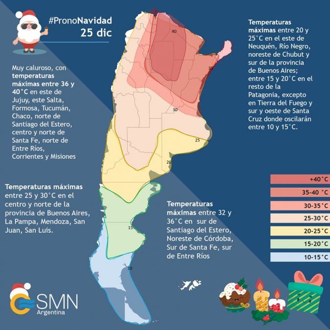 Cómo estará el tiempo esta Navidad en todo el país