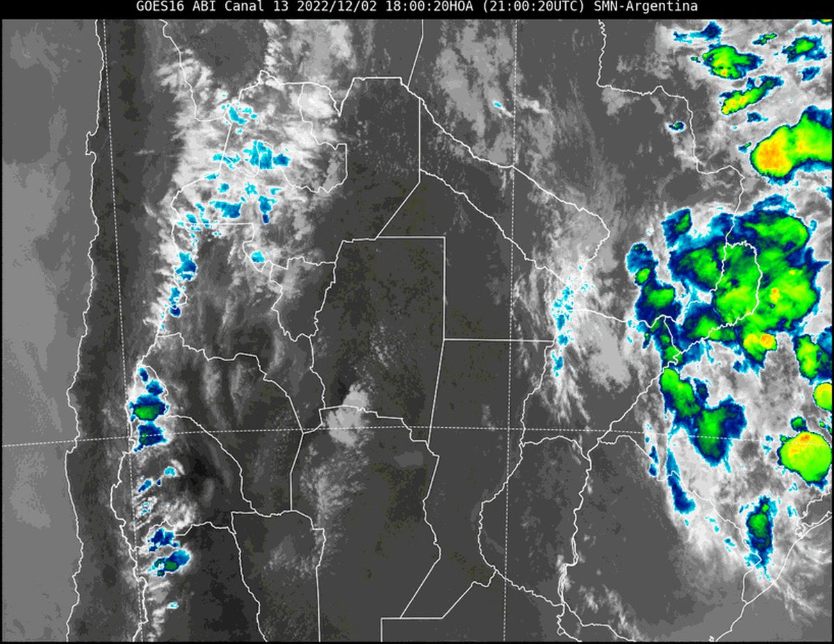En la imagen satelital se visualiza cielo despejado en casi toda nuestra provincia.