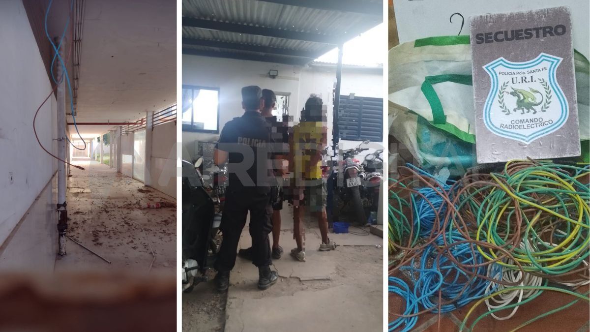 Dos detenidos y cables recuperados tras el robo en la Escuela N° 508