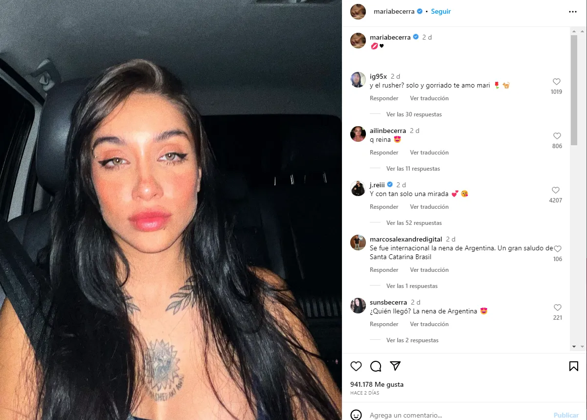 María Becerra aprovechó la separación de la China Suárez y Rusherking para hacer un llamativo posteo.