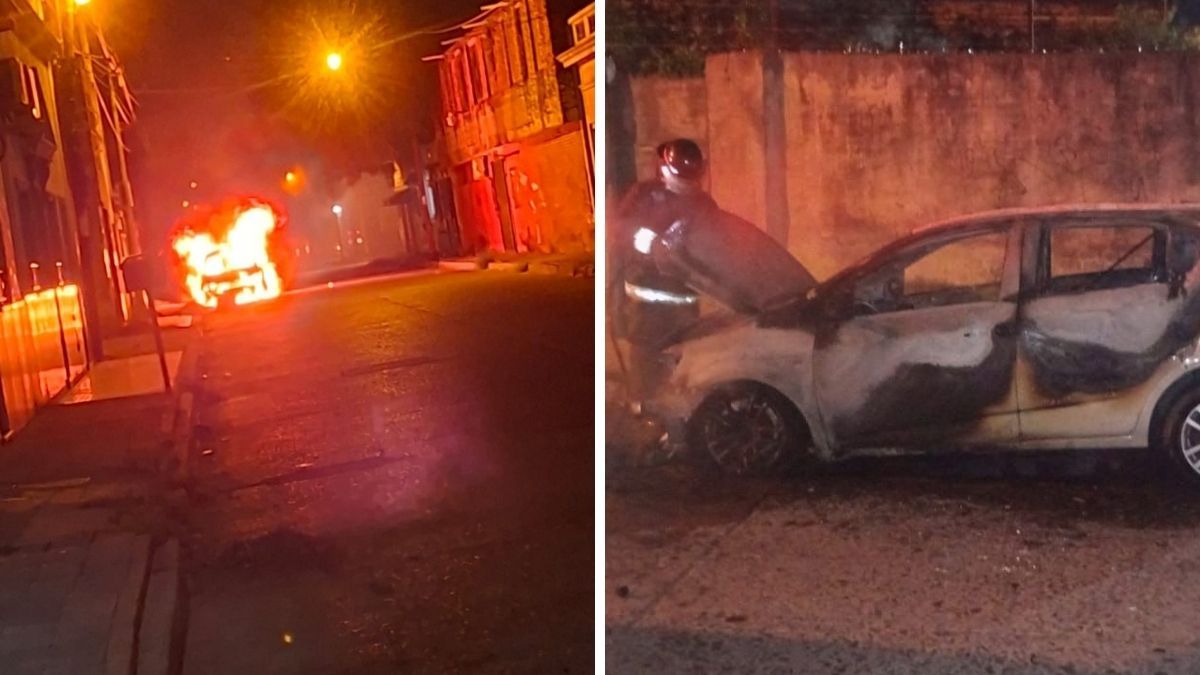 Auto quemado en barrio Barranquitas de Santa Fe