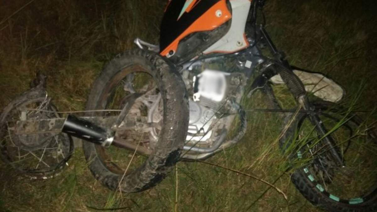 La moto que manejaba Juan Jordan y fue embestida por Jakich en 2017.