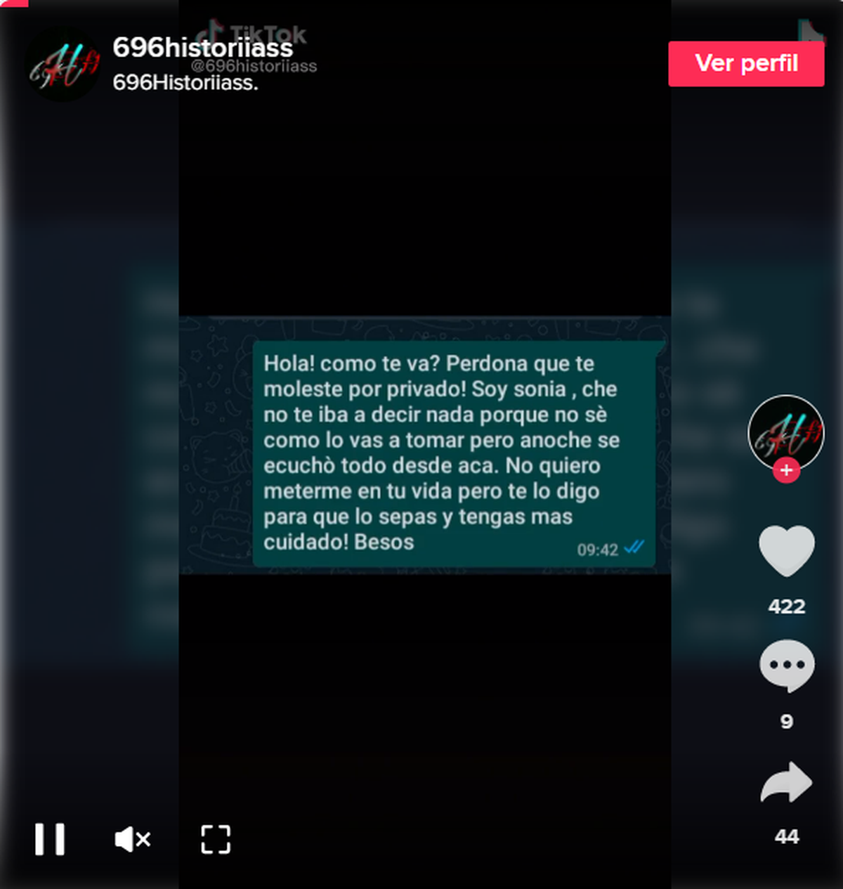  Sonia le mandó un mensaje a su vecina 