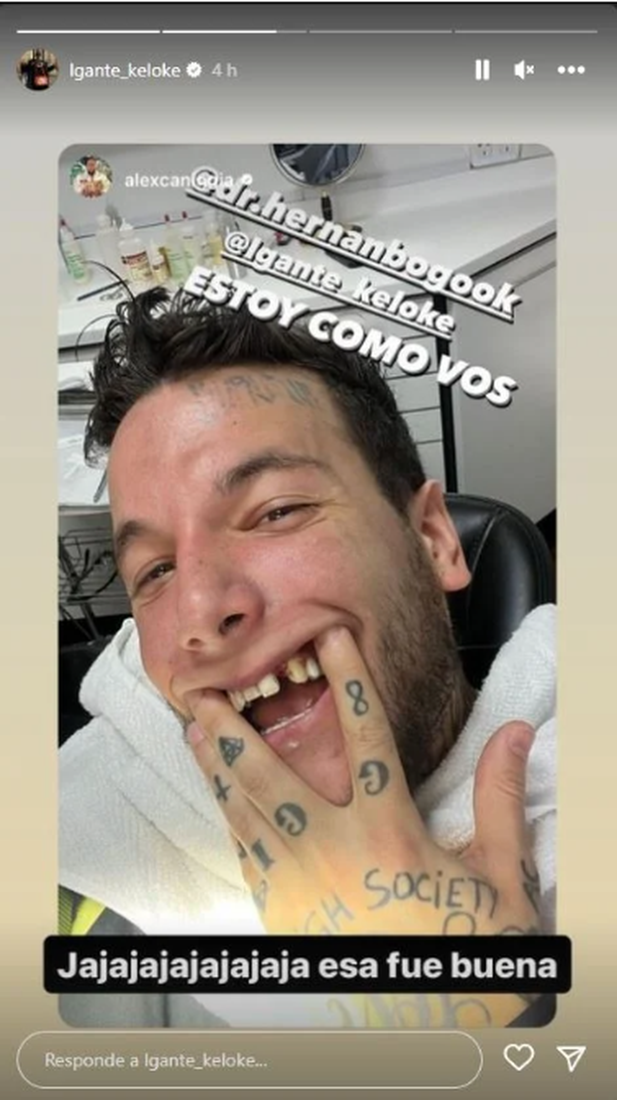 Alex Caniggia se burló de L-Gante.