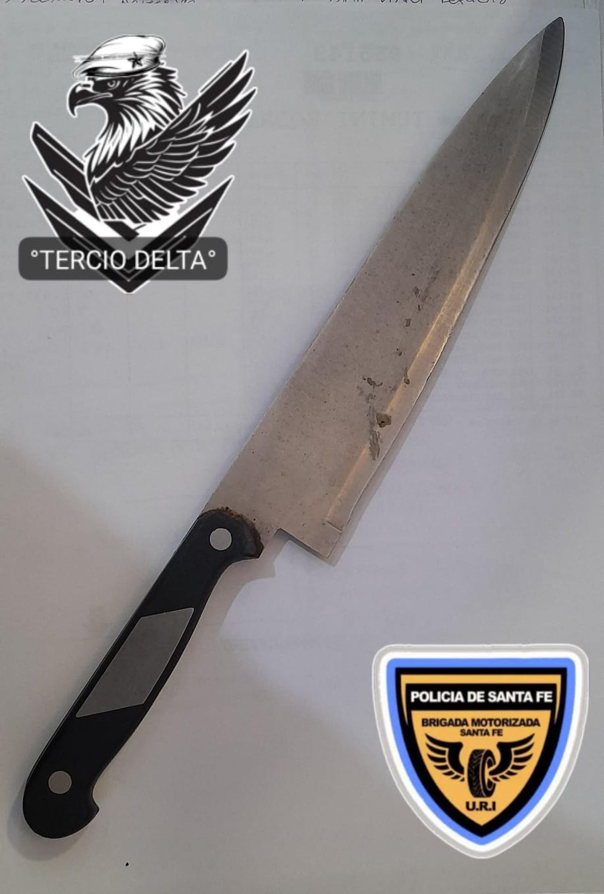 El arma secuestrada en la pelea. El arma secuestrada en la pelea.