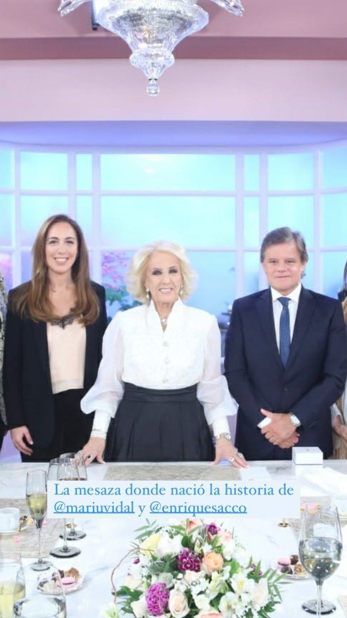 MARÍA EUGENIA VIDAL, MIRTHA LEGRAND Y ENRIQUE SACCO.