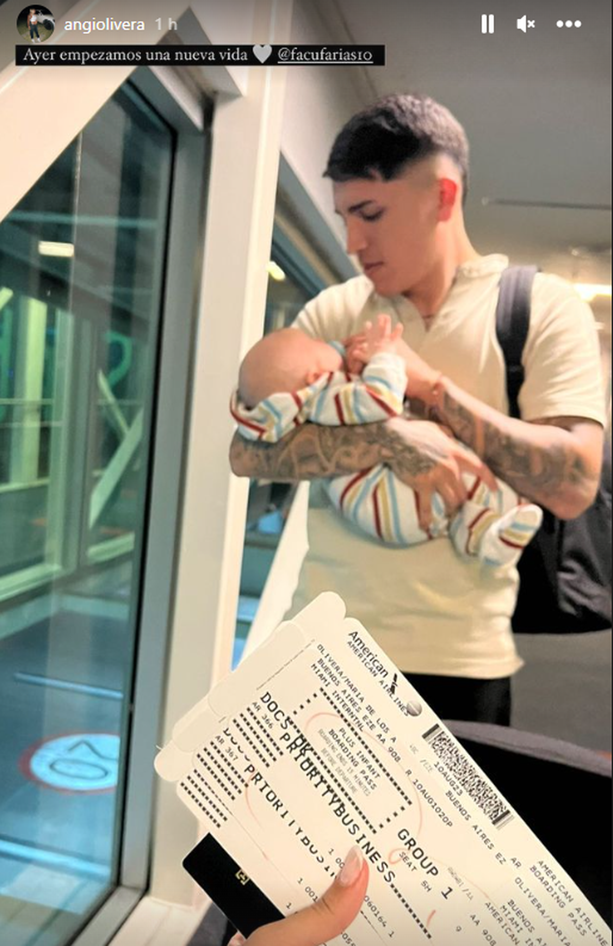 El mensaje de Angi Olivera junto a Facundo Farías. El mensaje de Angi Olivera junto a Facundo Farías.