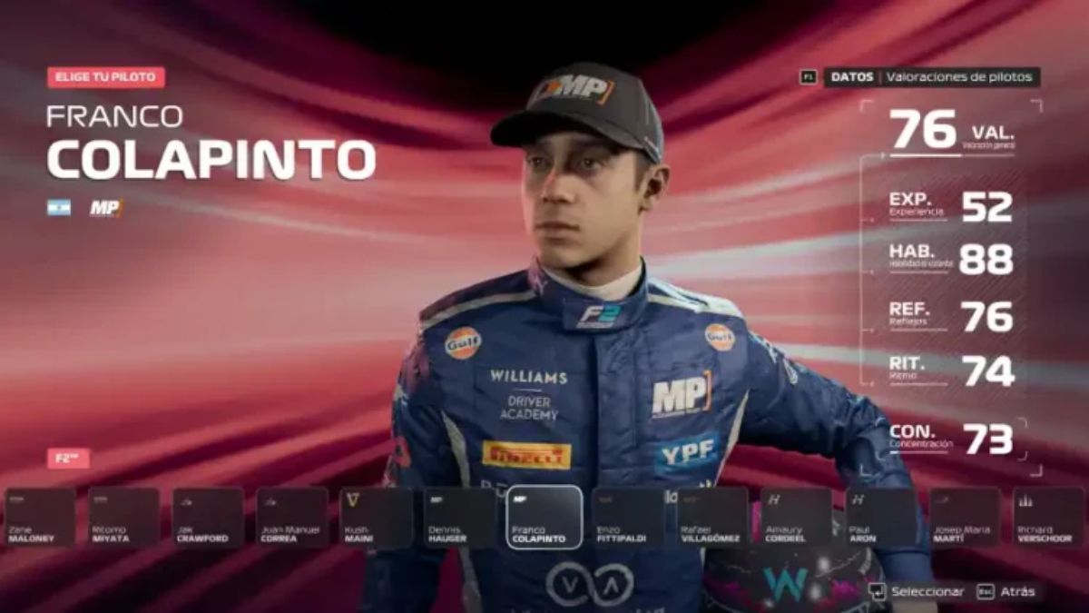 Así se ve Franco Colapinto en el nuevo videojuego de F1 2025. Así se ve Franco Colapinto en el nuevo videojuego de F1 2025.