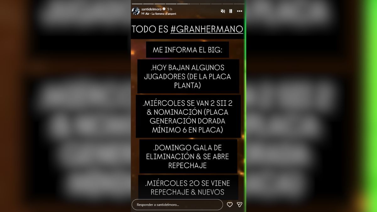 Santiago del Moro confirmó que tres jugadores se irán de la casa de Gran Hermano en apenas una semana. Santiago del Moro confirmó que tres jugadores se irán de la casa de Gran Hermano en apenas una semana.