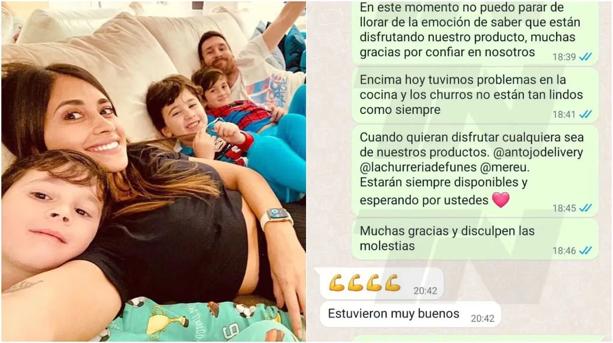 Captura del chat entre Antonella y la casa de churros.