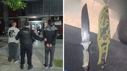 La policía realizaba controles en Santo Tomé y detuvo a un hombre que andaba por la calle con cuchillo