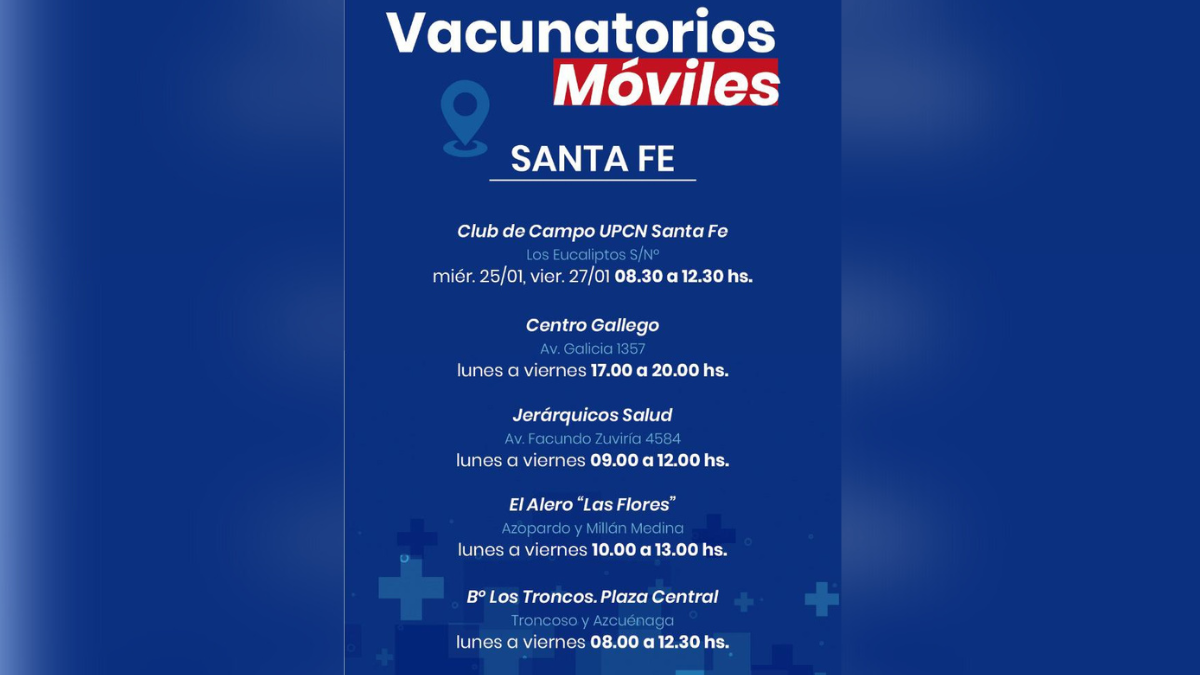 Desde este miércoles se suma un nuevo vacunatorio móvil y en total son cinco las unidades sanitarias dedicadas a la vacunación covid y de calendario en la ciudad de Santa Fe.