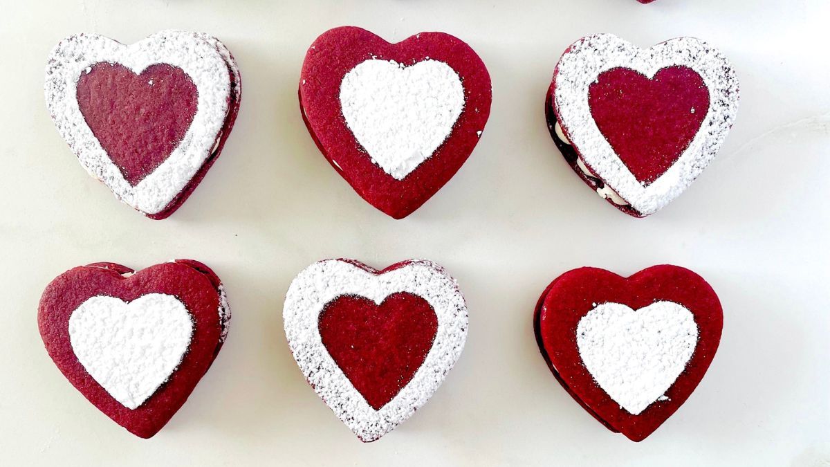 Masitas red velvet para San Valentín.