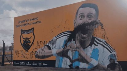 Vandalizaron un mural de Ángel Di María en el club El Torito de Rosario: 