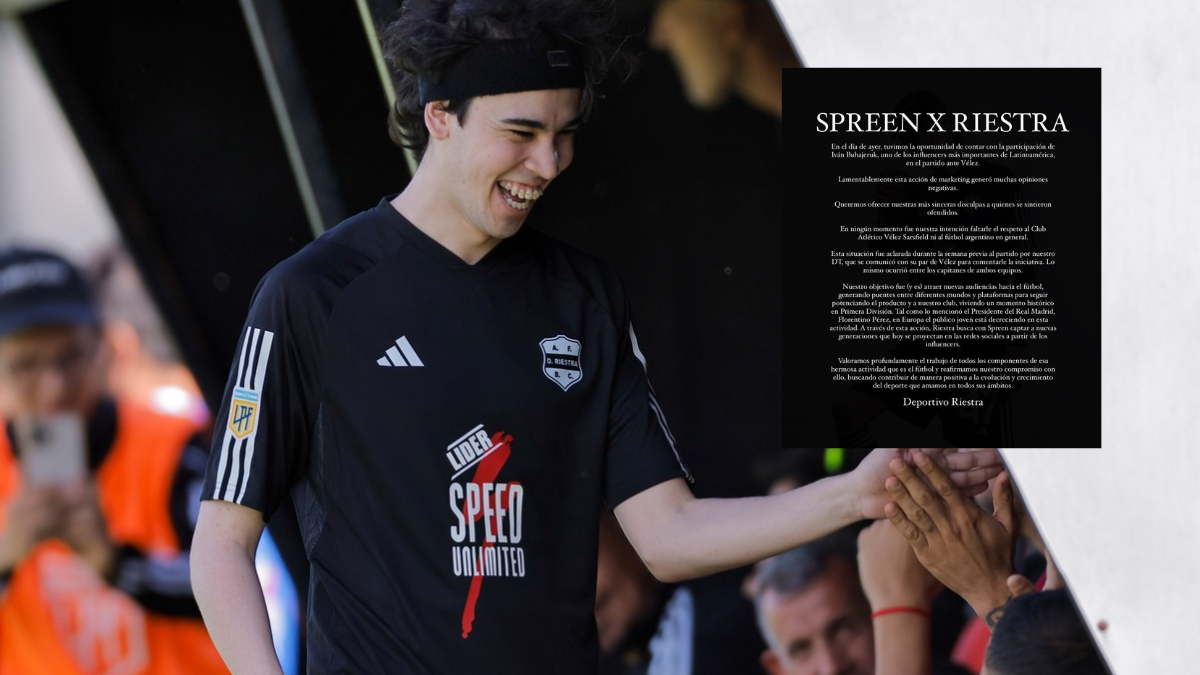 El comunicado oficial de Deportivo Riestra por el debut de Spreen.