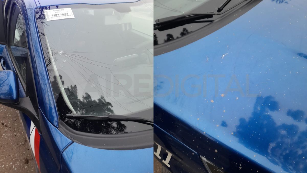 Al menos tres patrulleros resultaron dañados producto de los piedrazos recibidos