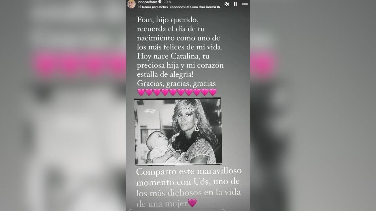El tierno posteo que Graciela Alfano hizo en Instagram. El tierno posteo que Graciela Alfano hizo en Instagram.