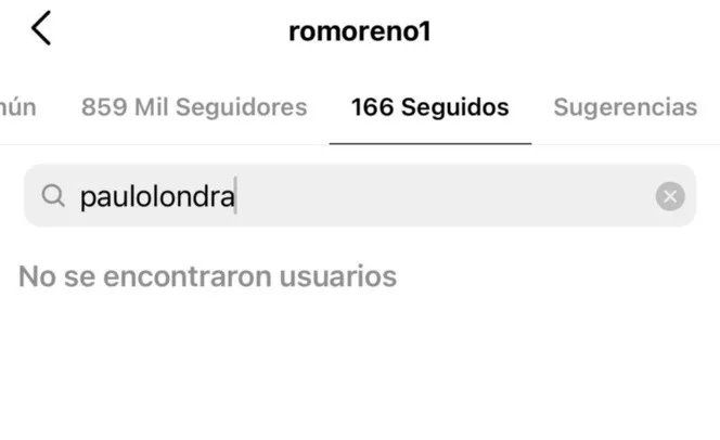 Paulo Londra y Rocío Moreno no se siguen en las redes.