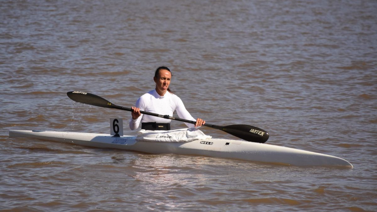 Micaela Maslein este jueves en la Laguna Setúbal en una nueva jornada de los JADAR 2025.