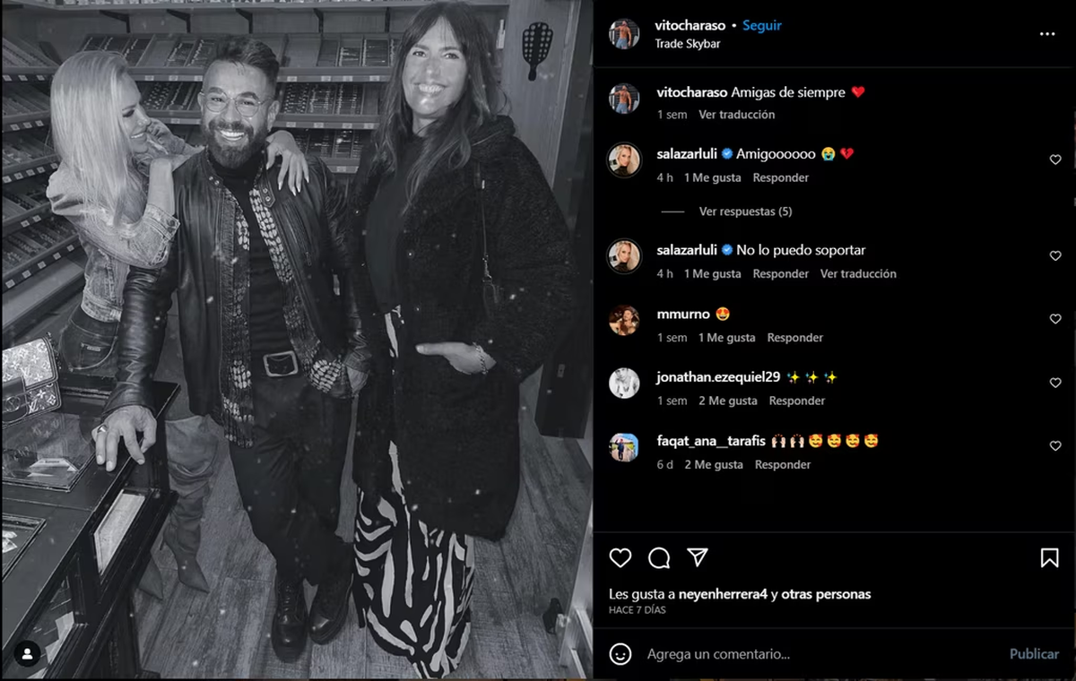 Luciana Salazar hizo un comentario en una vieja publicación de su mejor amigo.