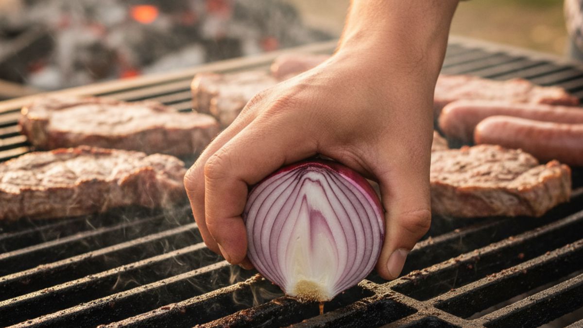 El truco de la cebolla en la parrilla antes del asado.&nbsp;