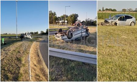 accidente de transito en frank: vuelco y un herido grave accidente de transito en frank: vuelco y un herido grave