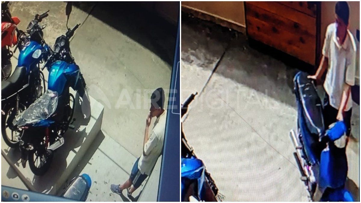 Así robaron una moto de una concesionaria en la peatonal en plena siesta