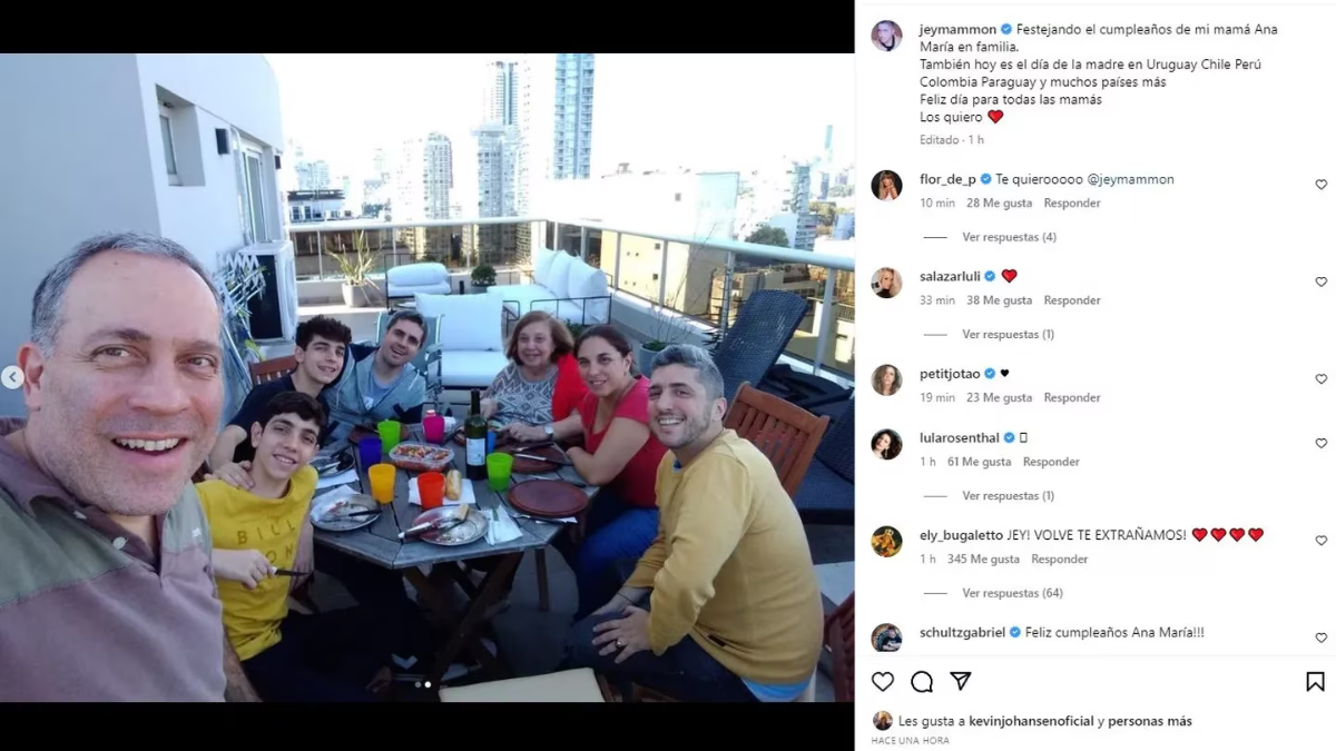 Jey Mammon compartió imágenes junto a sus familias (Captura de Instagram).