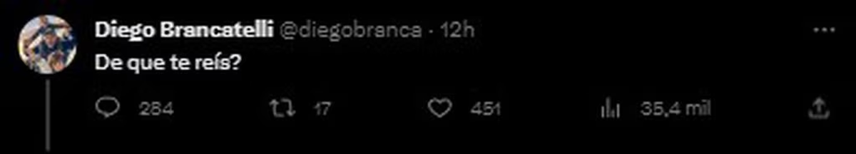 Brancatelli le respondió a De Brito. Foto: captura. Brancatelli le respondió a De Brito. Foto: captura.