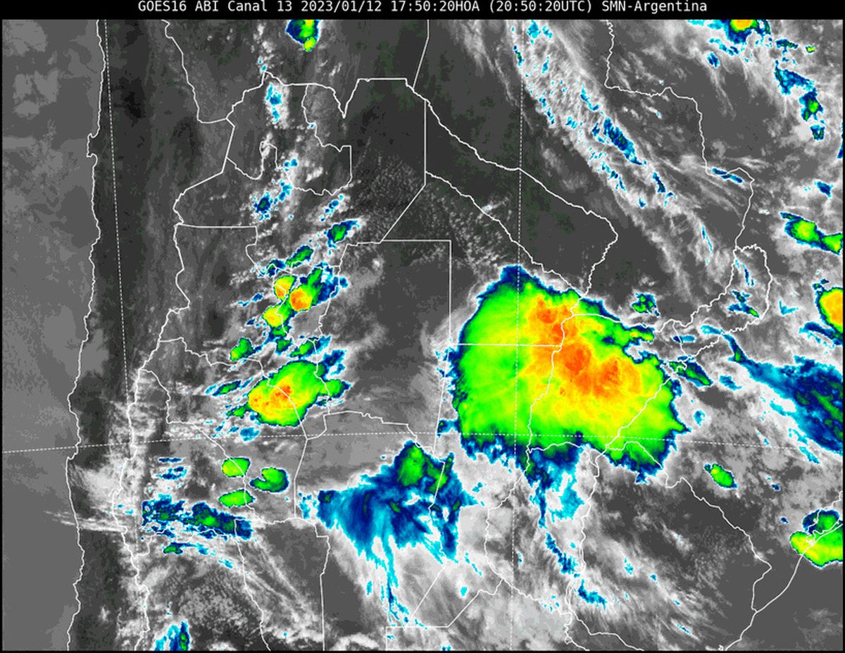 En la imagen satelital se observa abundante nubosidad asociada a inestabilidad cubriendo el cielo de la provincia.