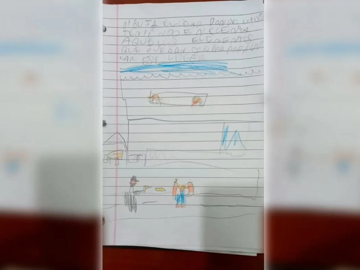 Rosario: el estremecedor dibujo que hizo un nene de 7 años cuando le pidieron que ilustrara su barrio