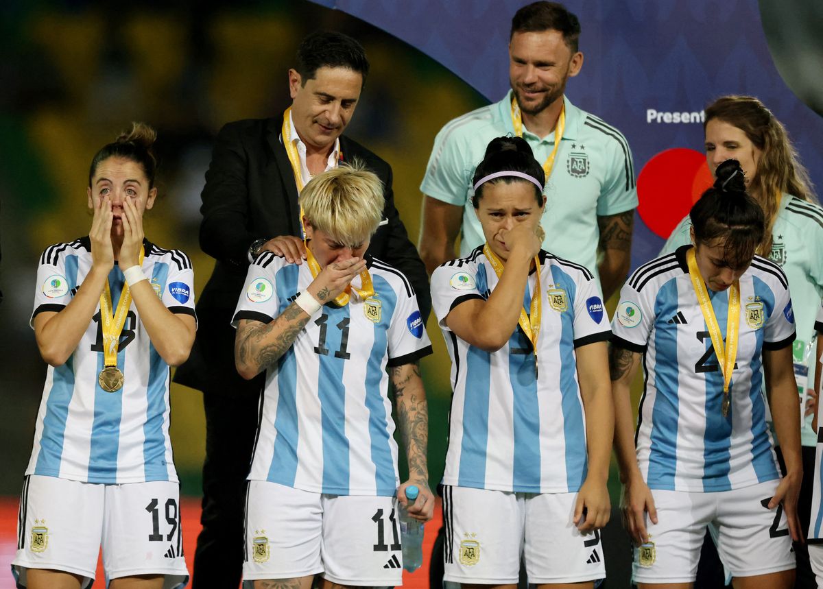 La emoción de las jugadoras argentinas tras obtener el tercer puesto en la Copa América y el pasaporte al Mundial 2023.