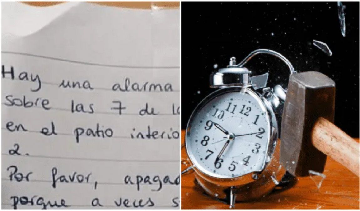 Carta viral: vecinos enojados con un dormilón que deja sonar la alarma y despierta a todo el edificio