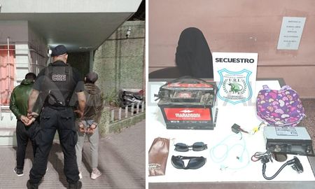 Dos jóvenes detenidos en el Barrio Schneider. Dos jóvenes detenidos en el Barrio Schneider.