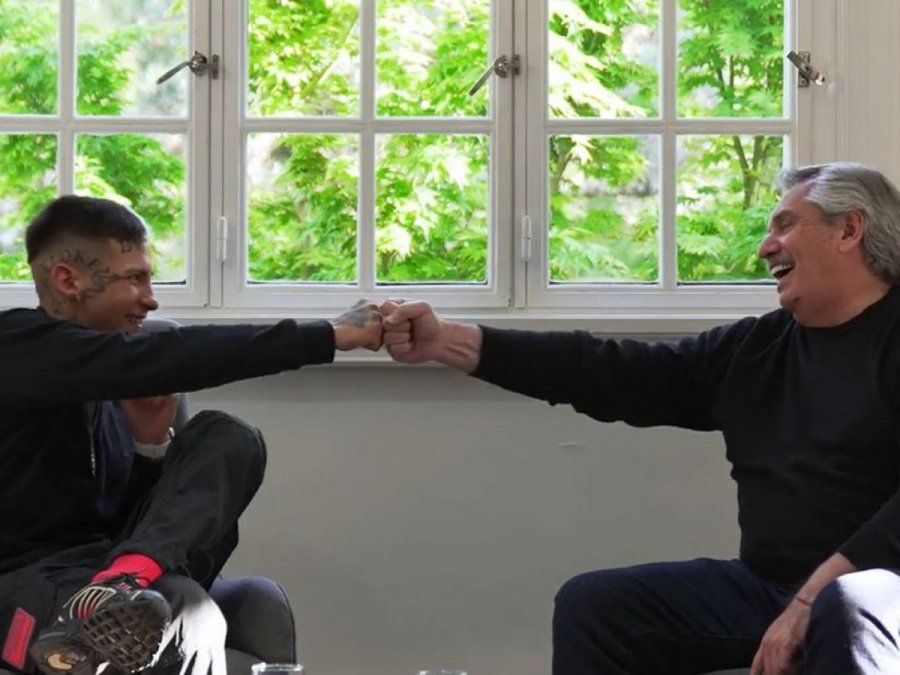 El polémico encuentro de L-Gante con Alberto Fernández.&nbsp;