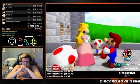 las lagrimas de emocion de un gamer al romper el record mundial de super mario 64