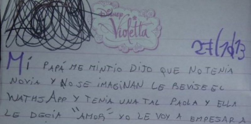 Descubrió en WhatsApp que su papá tenía novia y escribió una carta que ahora se hizo viral