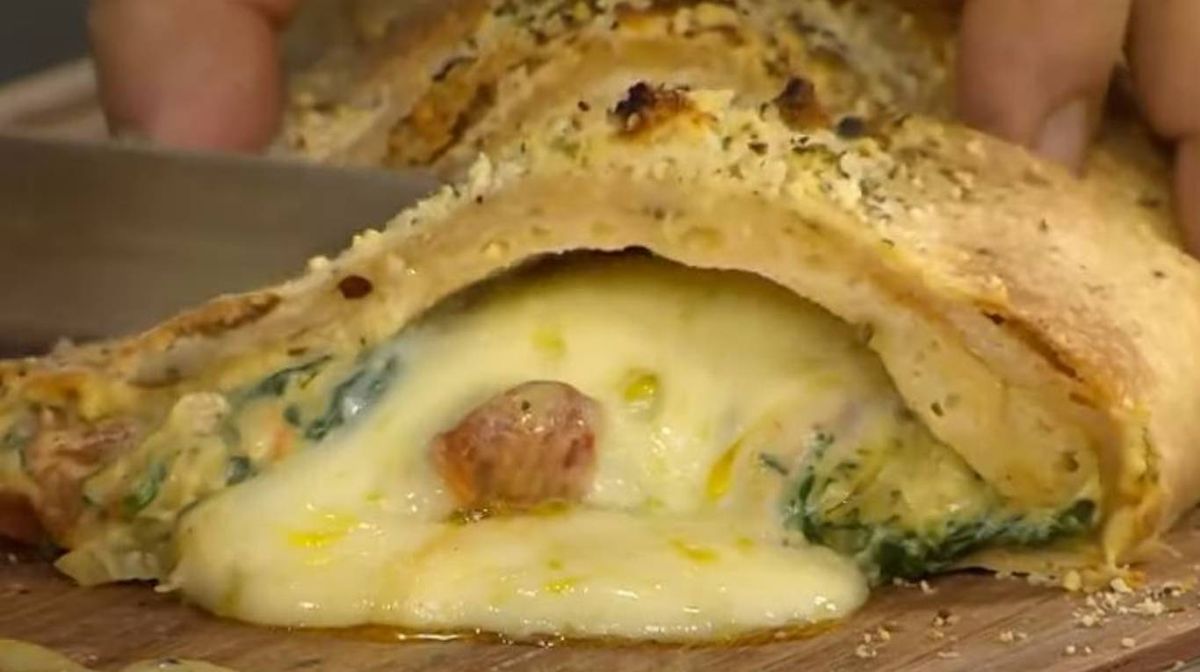 Arrollado de espinaca