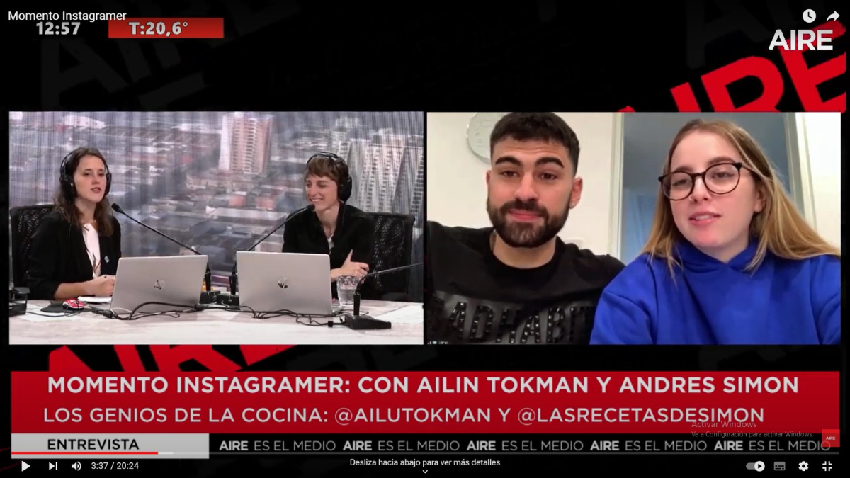 La pareja contó en AIRE cómo se conocieron y dieron sus primeros pasos en las redes.