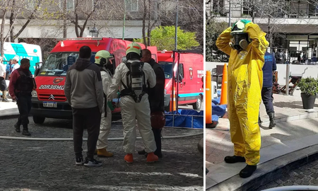 En los alrededores del edificio se montó un protocolo de urgencia conformado por personal del SAME, la Policía y Bomberos de la Ciudad. En los alrededores del edificio se montó un protocolo de urgencia conformado por personal del SAME, la Policía y Bomberos de la Ciudad.