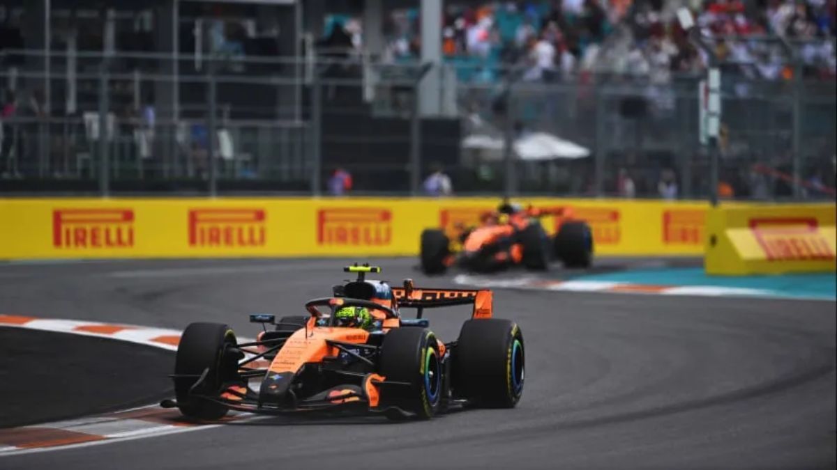 Lando Norris, seguido por Piastri y Leclerc, se quedó con la sprint en Miami. (Getty Images). Lando Norris, seguido por Piastri y Leclerc, se quedó con la sprint en Miami. (Getty Images).
