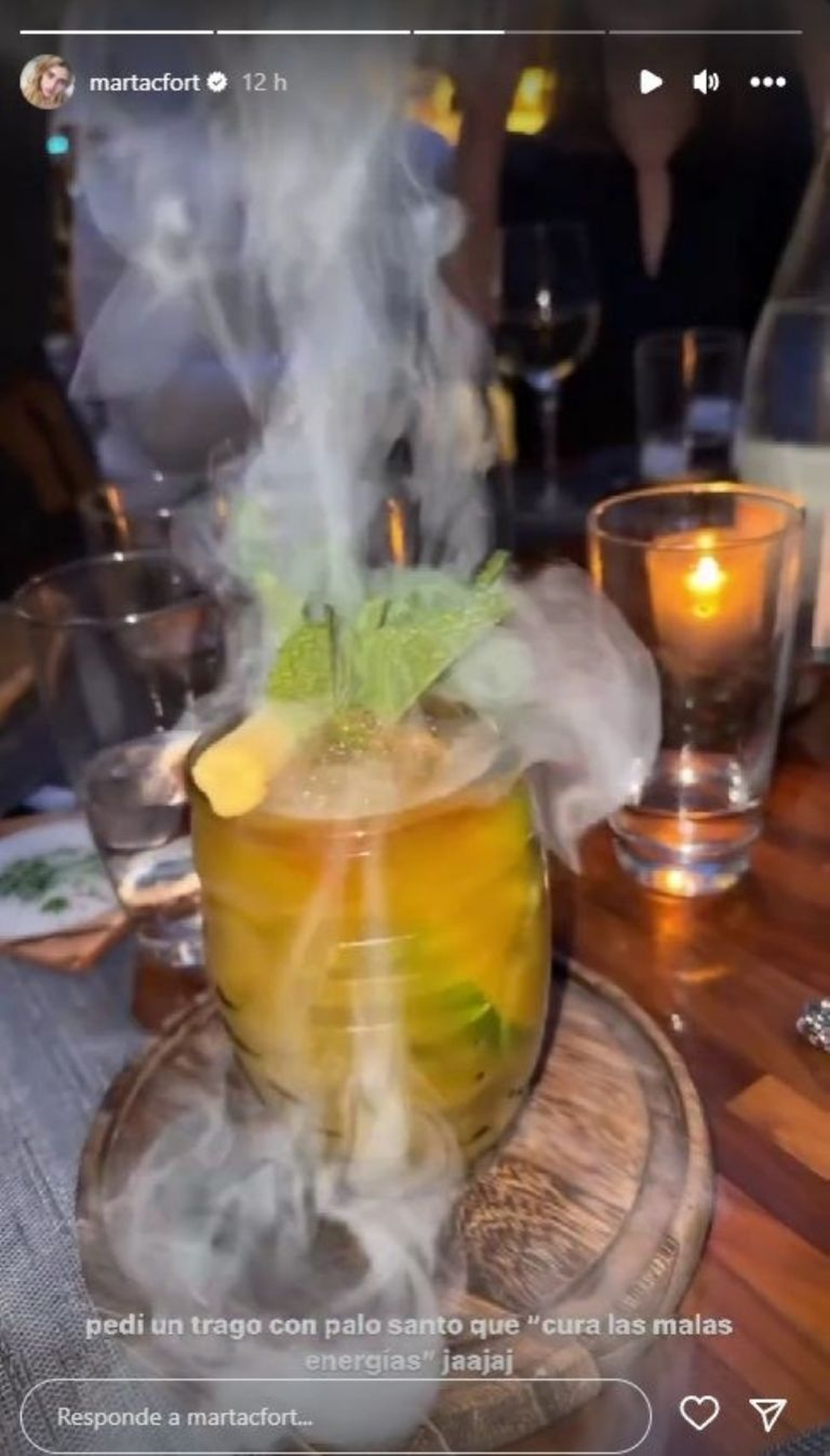 La hija mayor de Ricardo Fort, Martita Fort, tomo un coctel con fines espirituales. (Captura realizada desde su Instagram)