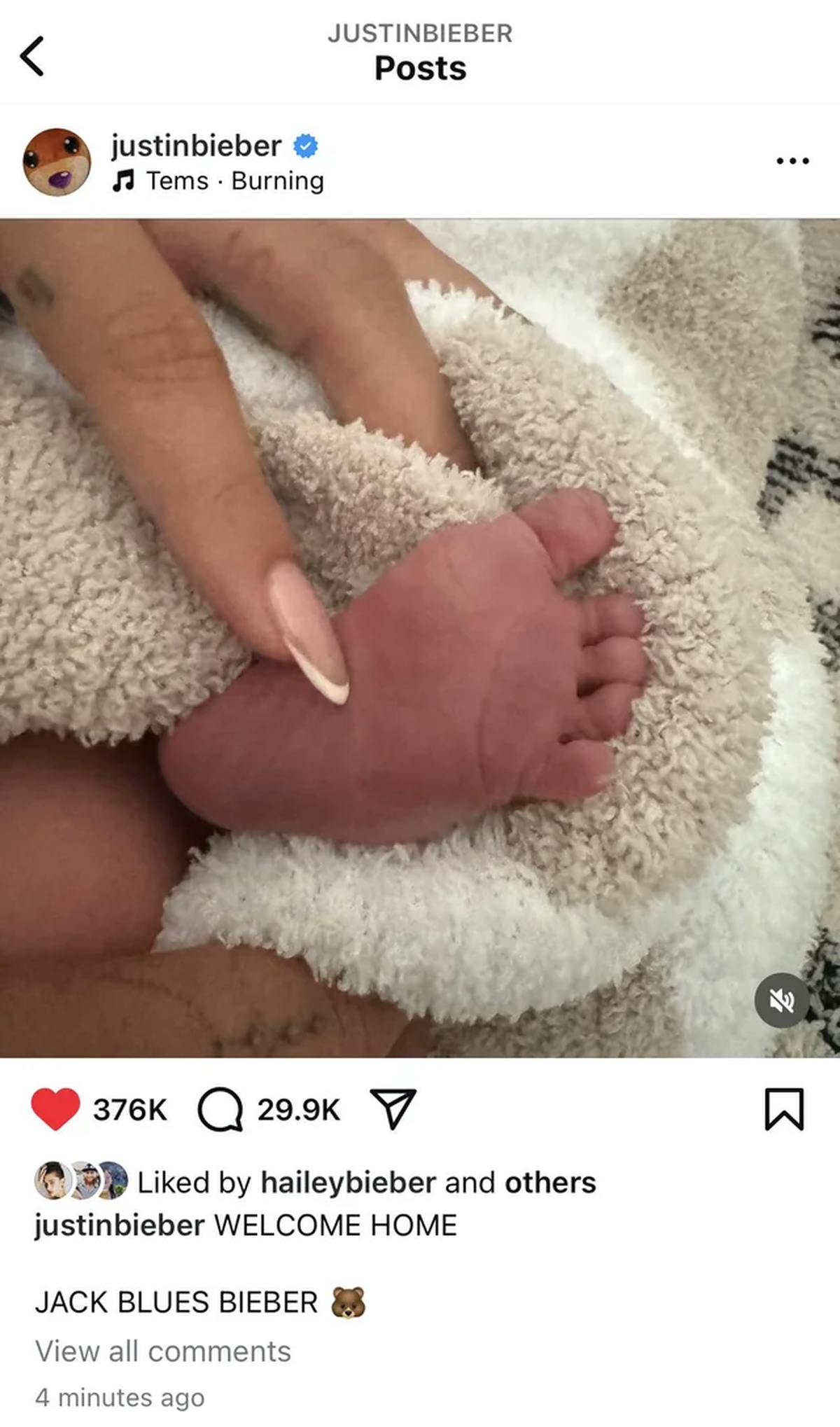 Justin y Hailey Bieber le dieron la bienvenida a su bebé Jack Blues Bieber. Justin y Hailey Bieber le dieron la bienvenida a su bebé Jack Blues Bieber.