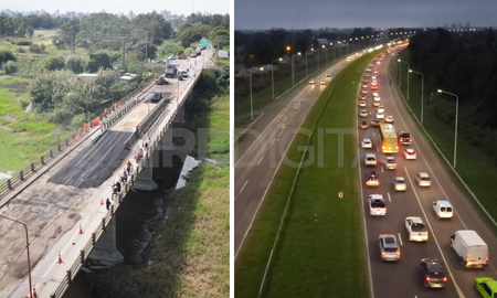 El puente Bailey sobre el Carretero; y la Autopista Santa Fe-Rosario, la nueva normalidad para los usuarios. El puente Bailey sobre el Carretero; y la Autopista Santa Fe-Rosario, la nueva normalidad para los usuarios.