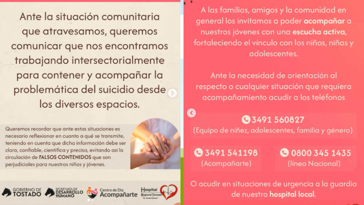 El comunicado del Gobierno de Tostado.