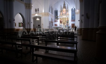 La Bas&iacute;lica de Guadalupe vac&iacute;a en medio de la celebraci&oacute;n de la Fiesta de la Virgen.&nbsp;