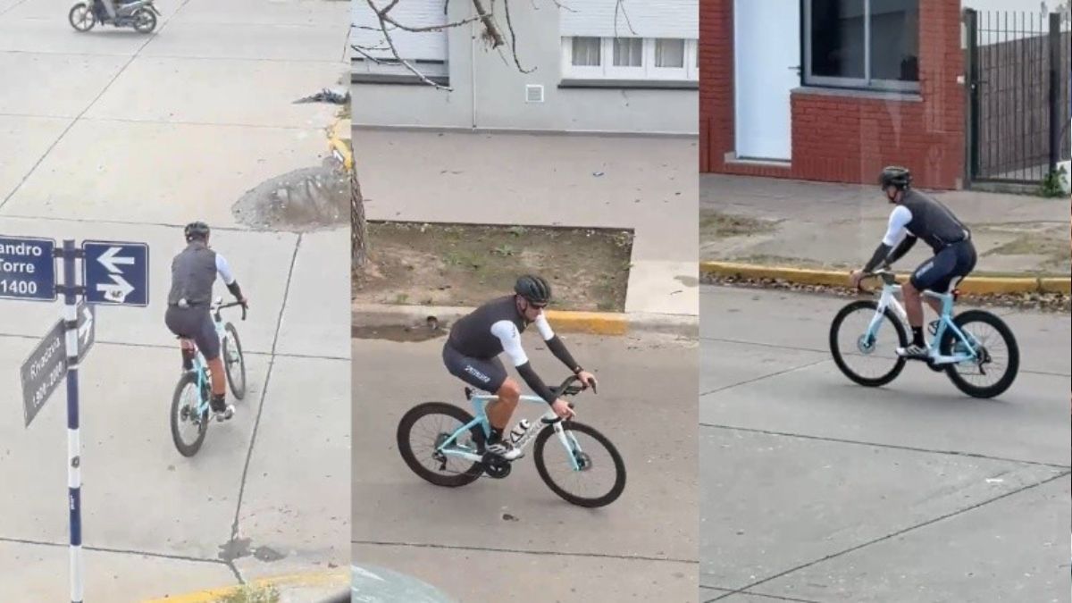 Lionel Scaloni salió a andar en bicicleta por Casilda. Lionel Scaloni salió a andar en bicicleta por Casilda.