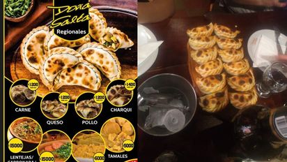 Fue a comer a Doña Salta, pidió 12 empanadas de carne y mostró cuánto gastó