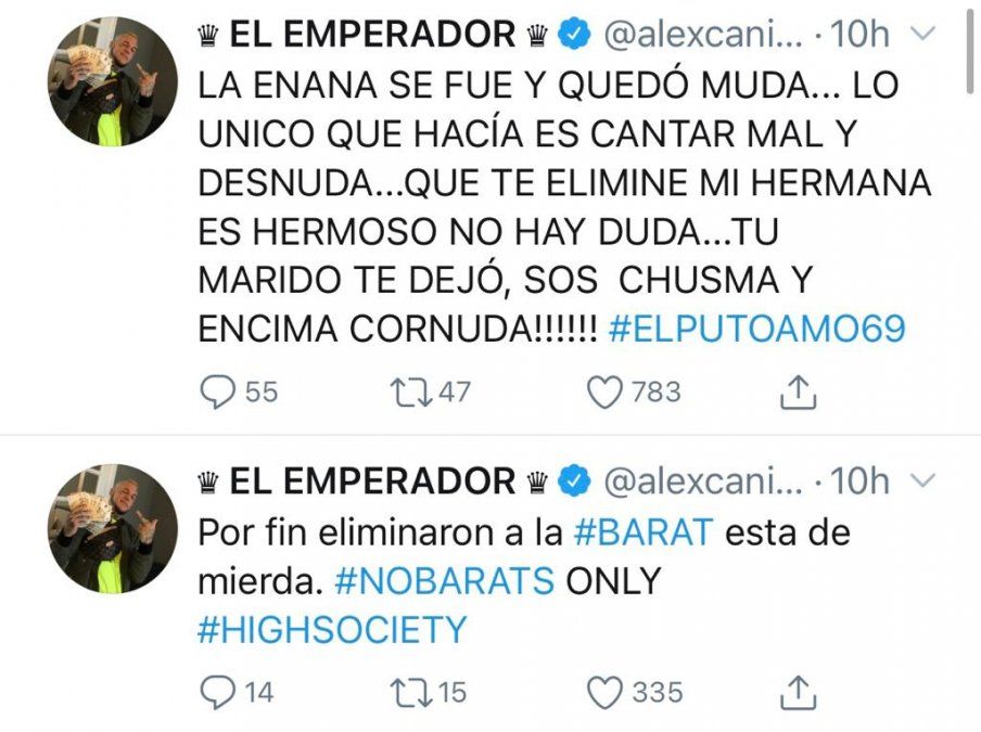 Alex Caniggia Apunto Contra Cinthia Fernandez