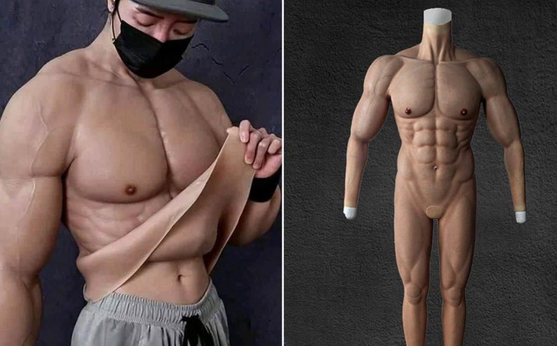 Crean un traje hiperrealista que hace parecer a los hombres musculosos